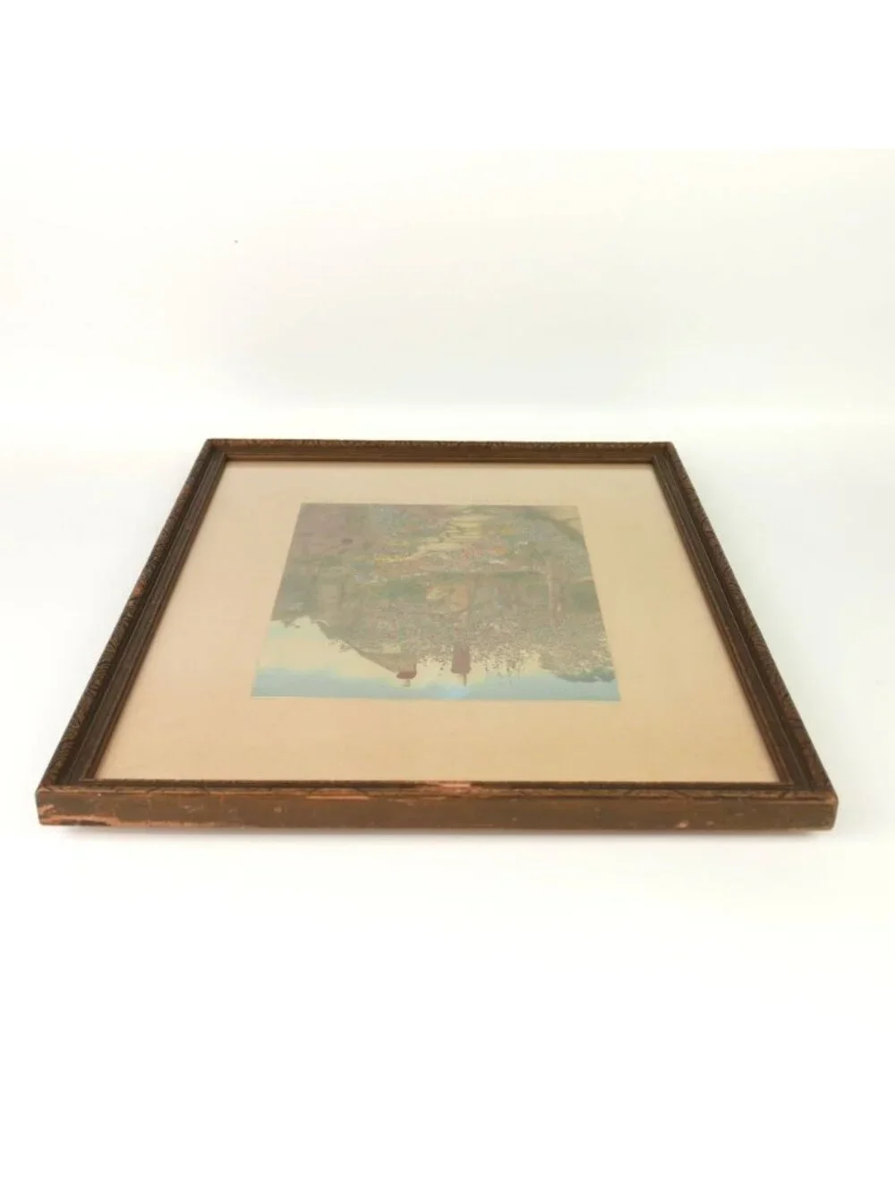 Wallace Nutting A Flowery Path Hand Colored Photograph Print Framed Antique